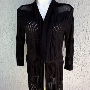 White House Black Market Open Cardigan  Black S EUC